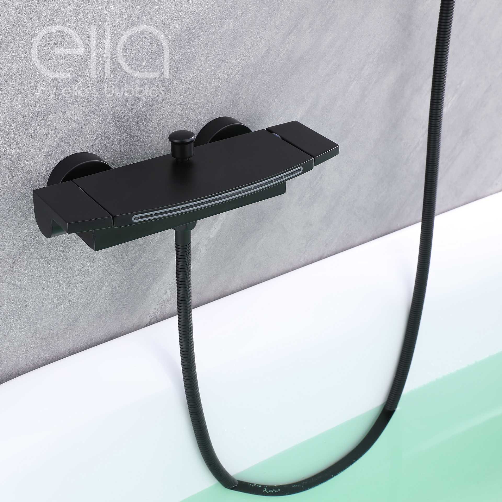 Support mural pour robinet de baignoire en cascade avec curseur de 24 po et douche à main - DT9A6081 | Support mural pour robinet de baignoire en cascade avec curseur de 24 po et douche à main - DT9A6081 |