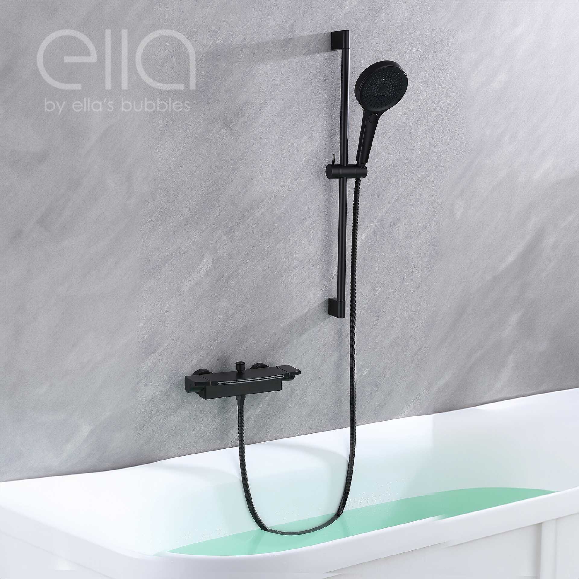 Support mural pour robinet de baignoire en cascade avec curseur de 24 po et douche à main - DT9A6076 | Support mural pour robinet de baignoire en cascade avec curseur de 24 po et douche à main - DT9A6076 |