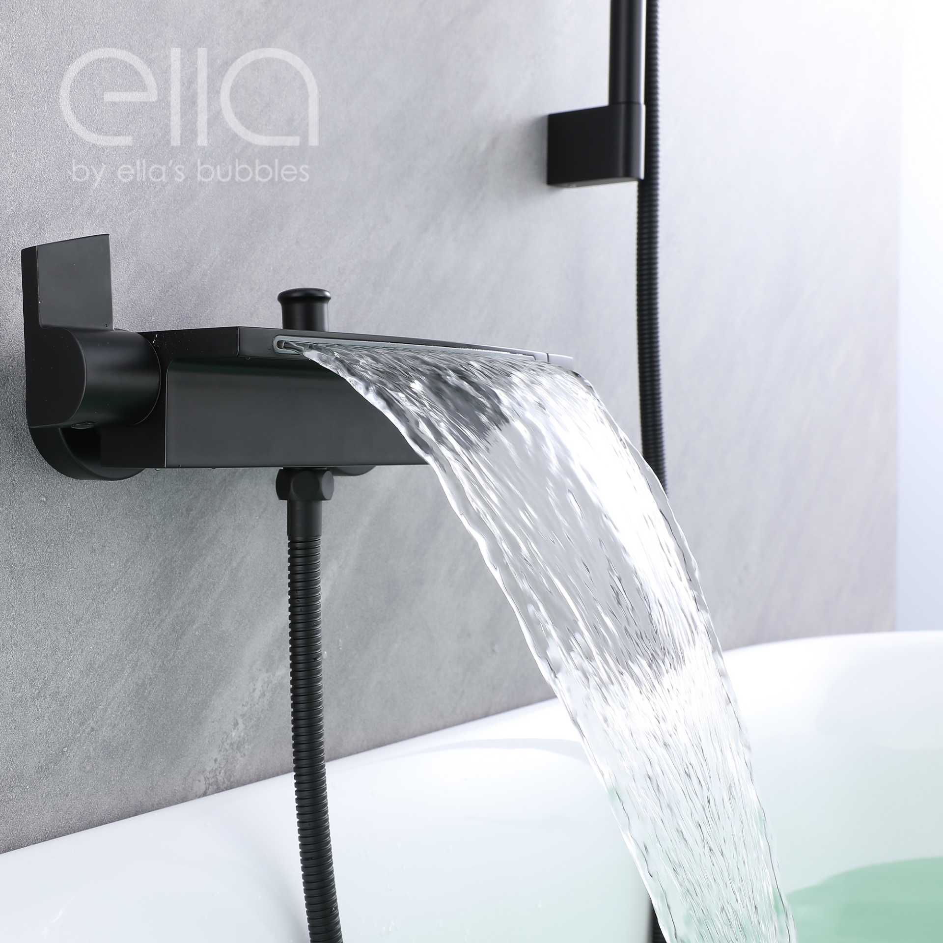 Support mural pour robinet de baignoire en cascade avec curseur de 24 po et douche à main - DT9A6089 | Support mural pour robinet de baignoire en cascade avec curseur de 24 po et douche à main - DT9A6089 |