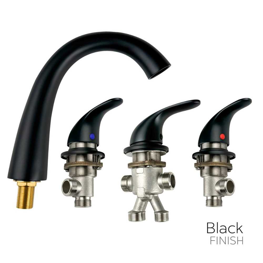 Ella 5 pièces robinet de remplissage rapide - fast fill faucet 5 pcs black matte finish | Combo Chrome