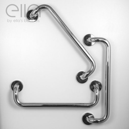Ella Modern Polished Stainless Steel 12"x1 1/4 » Circle Grab Bar et 20"x1 1/4 » Dual Bent Grab Bars