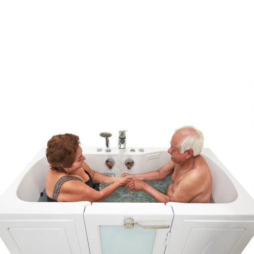 Tub4two baignoire acrylique walk-in avec porte battante extérieure, Air + Hydro + Massage indépendant des pieds 32 « x60 » (81cm X 152cm)