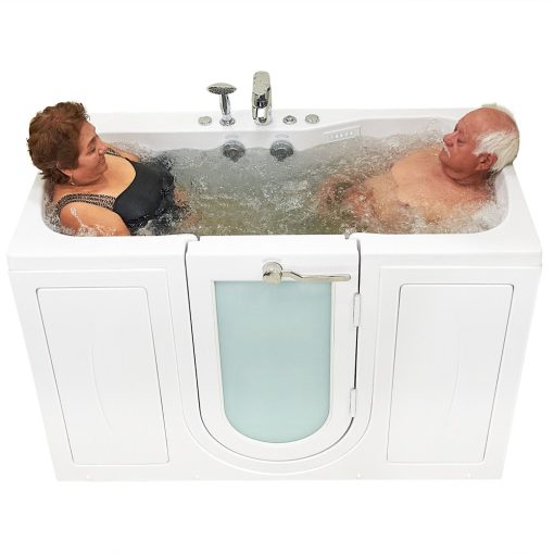 Tub4two baignoire acrylique walk-in avec porte battante extérieure, Air + Hydro + Massage indépendant des pieds 32 « x60 » (81cm X 152cm)