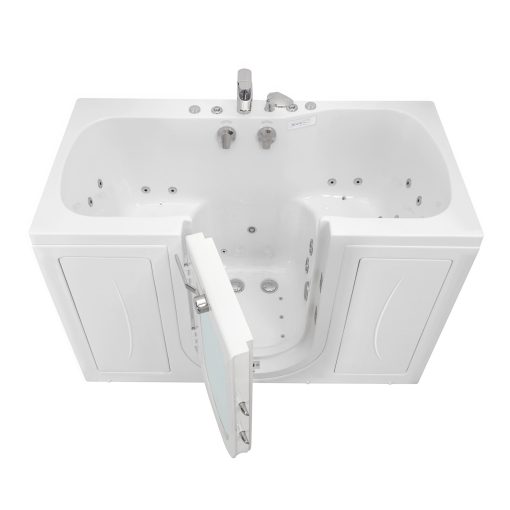 Tub4two baignoire acrylique walk-in avec porte battante extérieure, Air + Hydro + Massage indépendant des pieds 32 « x60 » (81cm X 152cm)