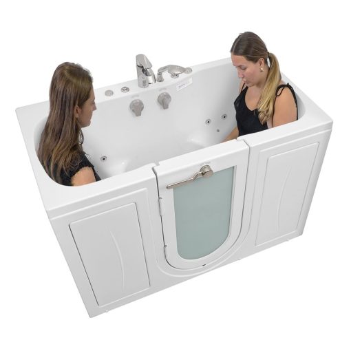Tub4two baignoire acrylique walk-in avec porte battante extérieure, Air + Hydro + Massage indépendant des pieds 32 « x60 » (81cm X 152cm)