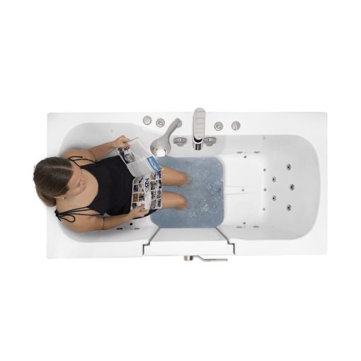 Tub4two baignoire acrylique walk-in avec porte battante extérieure, Air + Hydro + Massage indépendant des pieds 32 « x60 » (81cm X 152cm)