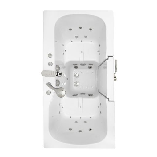 Tub4two baignoire acrylique walk-in avec porte battante extérieure, Air + Hydro + Massage indépendant des pieds 32 « x60 » (81cm X 152cm)