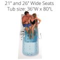 Big4two baignoire à deux places avec porte battante extérieure, Air + Hydro + Massage indépendant des pieds 36 « x80 » (91cm X 203cm)