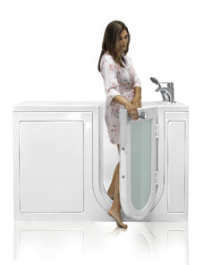 Modèle Ellas Bubbles Walk-in Tub Lounger avec porte battante vers l’extérieur, mesure 27"x60 » (69 x 152cm)
