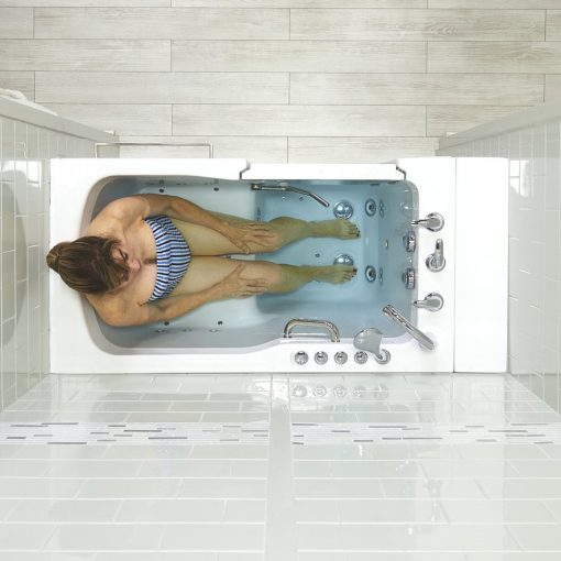 Ultra Acrylique Walk-in Tub, Robinet à remplissage rapide, 2 " Double drain – 30"w X 52"l (76cm X 132cm)