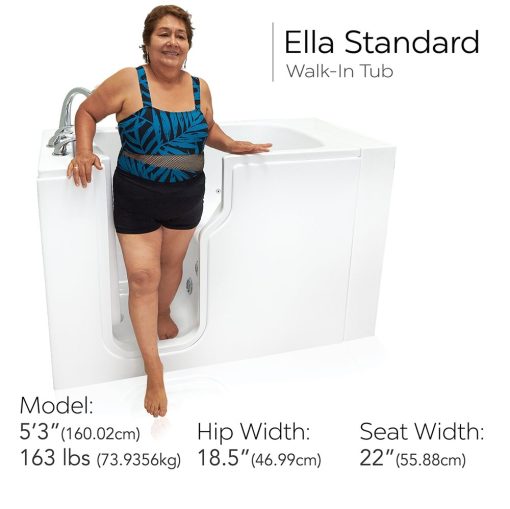 Ella Standard 30×52 Hydrothérapie acrylique Promenade de massage dans la baignoire