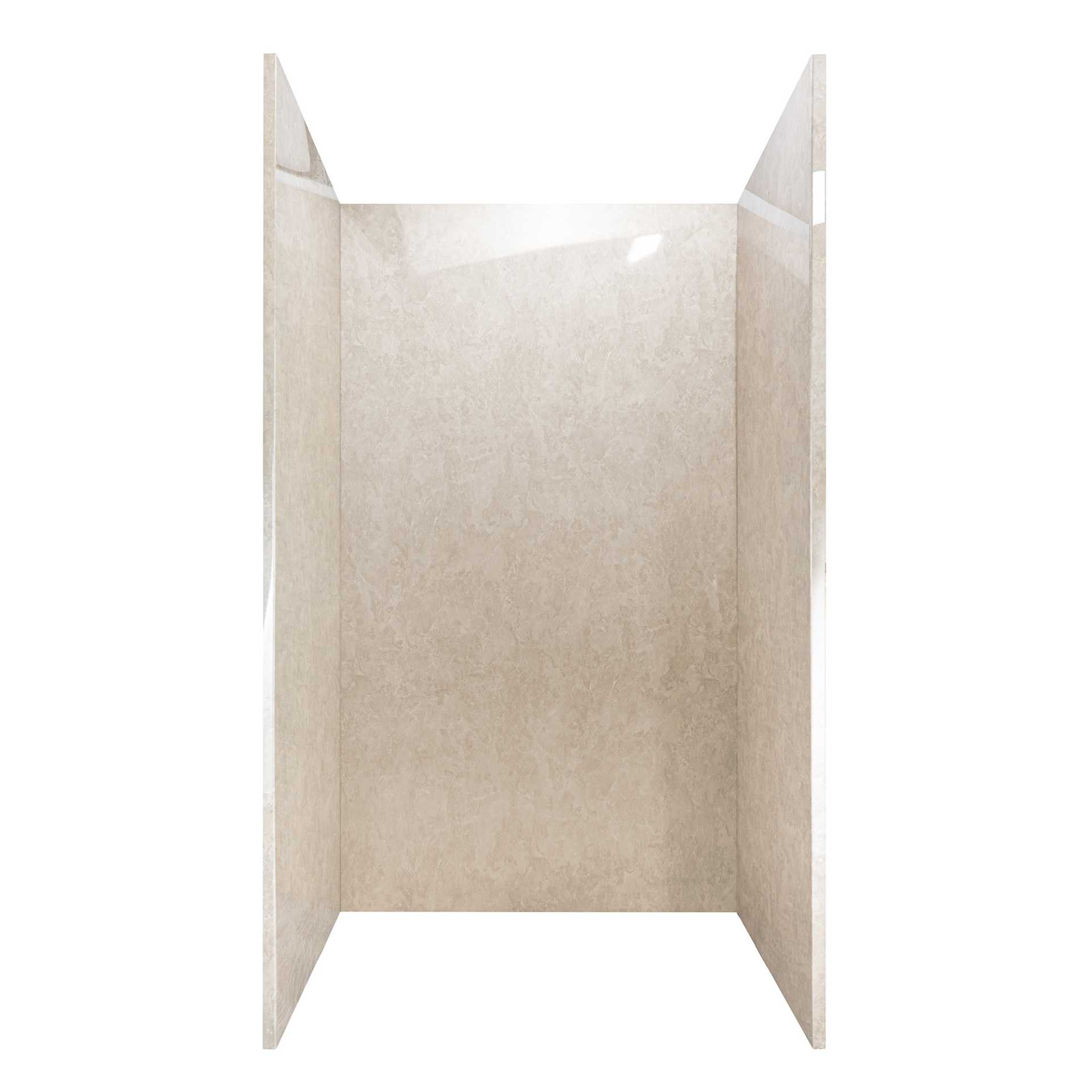 Encadrement mural de la douche en grès, en acrylique à 3 panneaux, 40&nbsp;» x 60&nbsp;» x 98&nbsp;» - sandstone acrylic panel shower wall side 2bend |