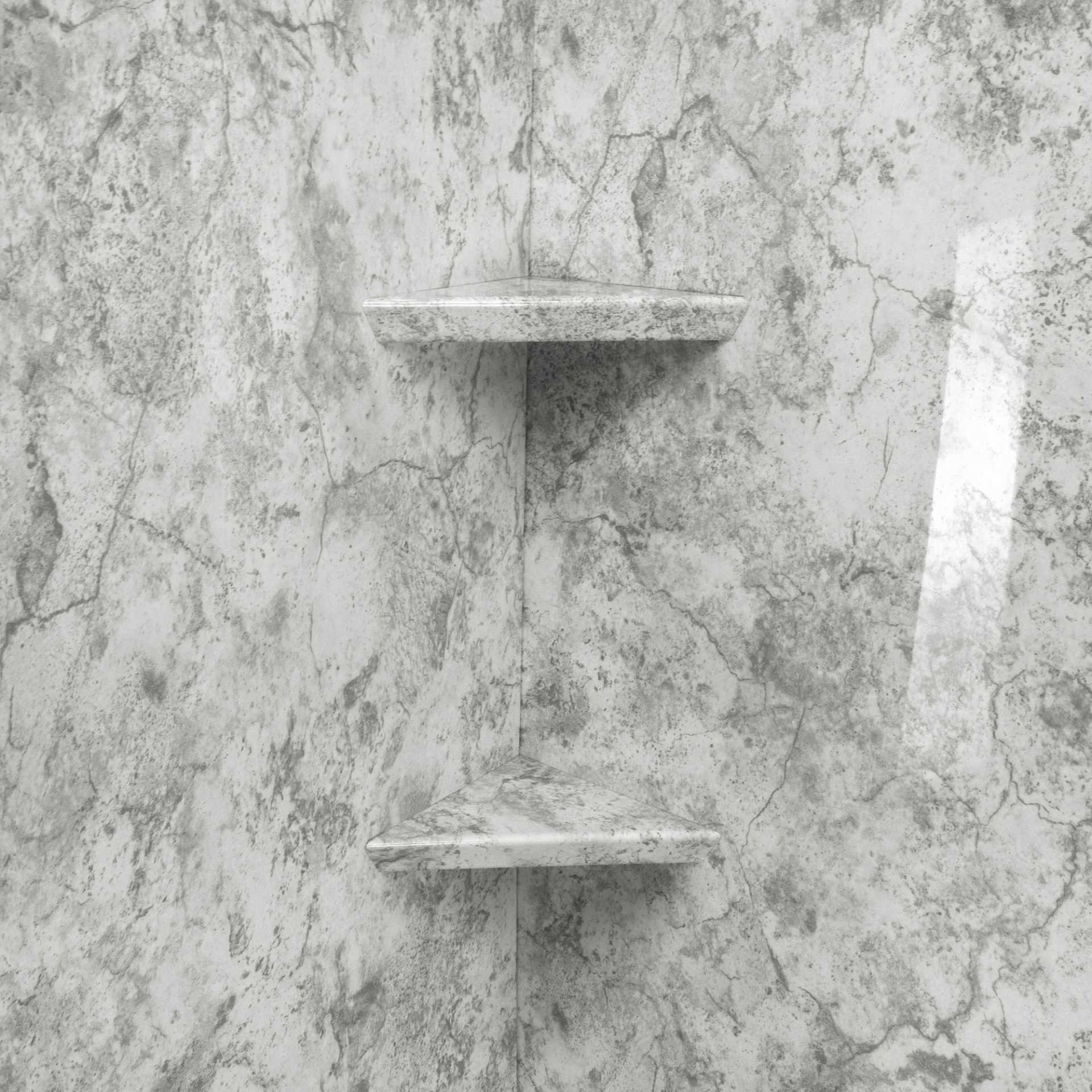 Encadrement mural du kit de douche en acrylique en calcaire de 40&nbsp;» x 60&nbsp;» x 105&nbsp;» - limestone acrylic panel shower shelf kit 2 |