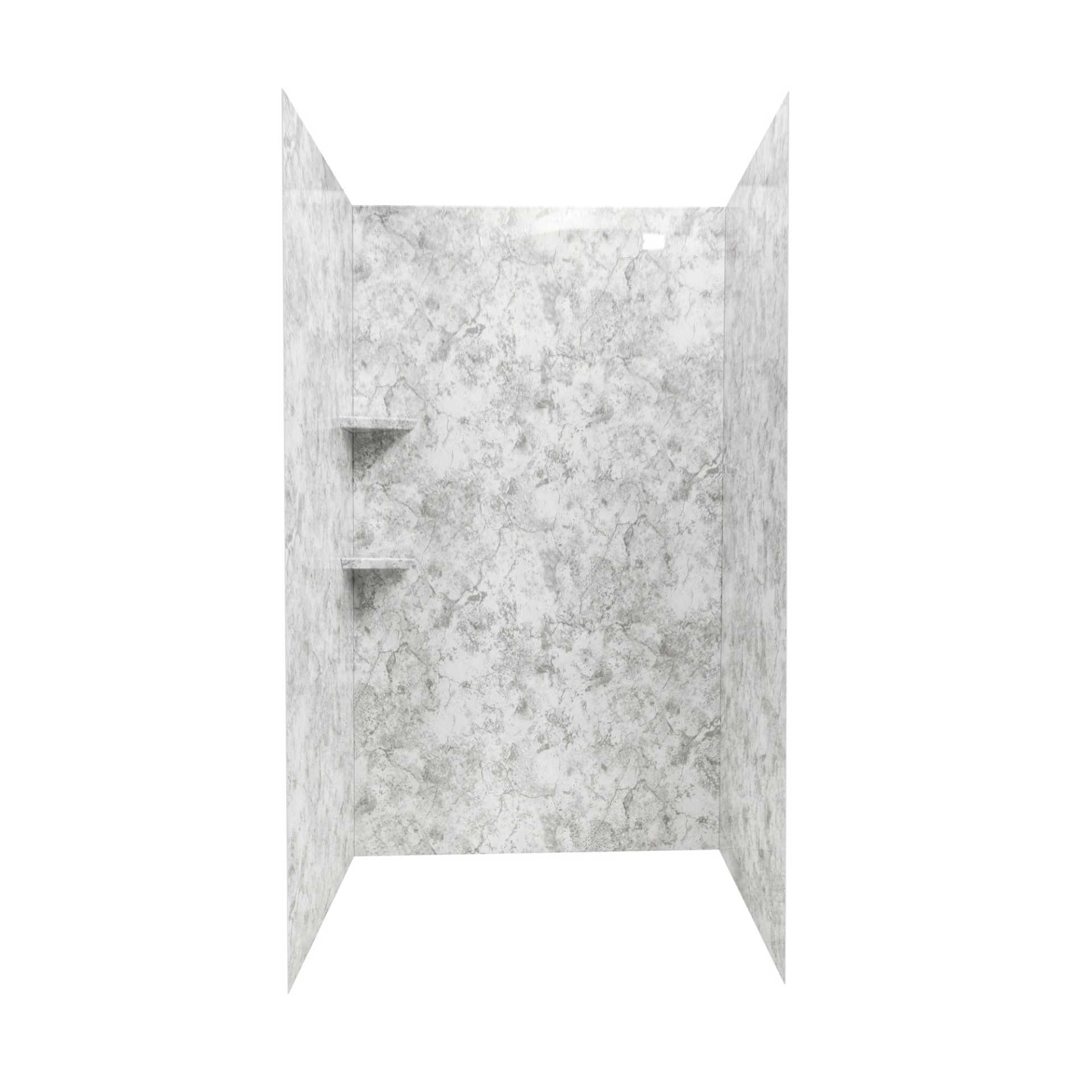 Encadrement mural du kit de douche en acrylique en calcaire de 40&nbsp;» x 60&nbsp;» x 105&nbsp;» - limestone acrylic panel shower shelfs 2 |