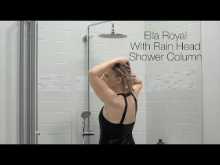 Royal Walk-In Tub with the Ella Shower Column and 4-Fold Shower Screen