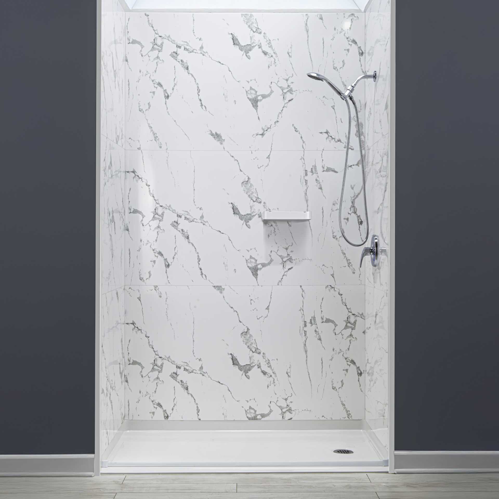 Entourage mural en acrylique de douche à 50% de rabais, 9 pièces, 36&nbsp;» x 60&nbsp;» x 96&nbsp;» - Acrylic Shower Wall Surround 9 Piece shelf |