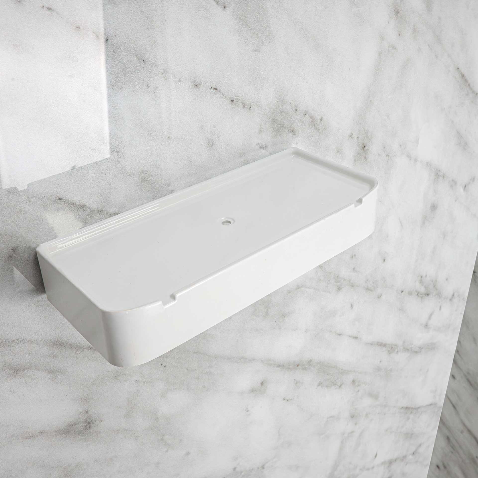 Ensemble mural de douche en marbre de Carrare, en acrylique à 3 panneaux, entourage de 40&nbsp;» x 60&nbsp;» x 98&nbsp;» - white soap dish bathroom shower wall kit |